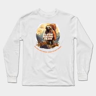 Sloth Hiking Team Illustration Long Sleeve T-Shirt